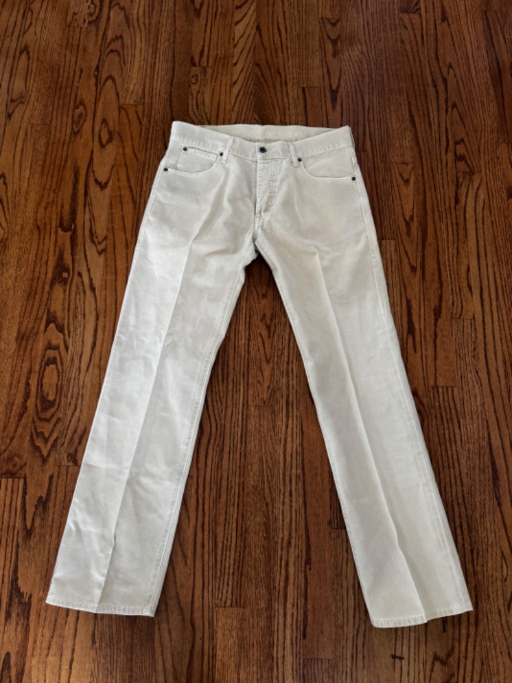 LEVIS 539 VINTAGE STRAIGHT ECO KHAKI CANVAS JEANS BUTTON FLY 33X32 Y2K